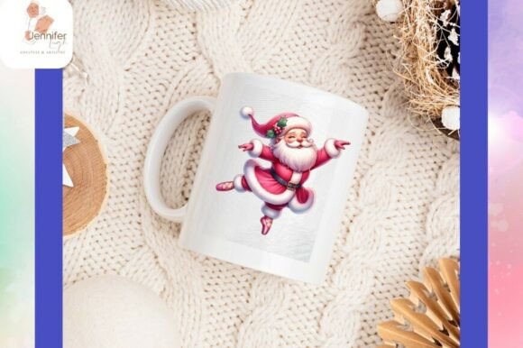 Christmas Ballet Dancer Santa PNG: Elegant Illustrations