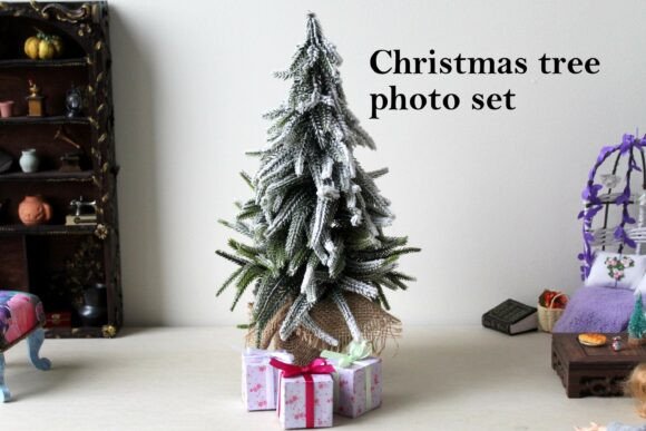 Christmas Dollhouse Photography Set Digi Illustrations