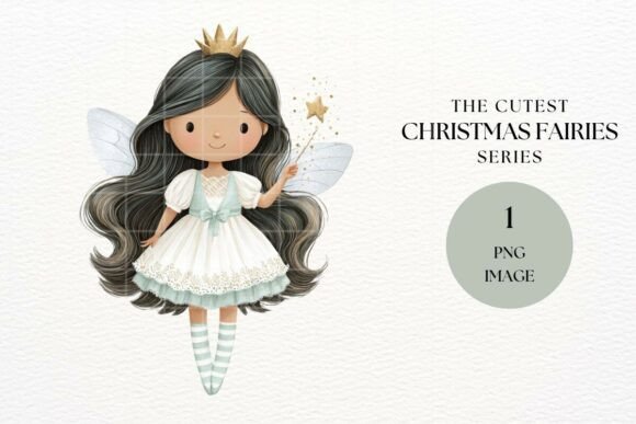 Christmas Fairy Princess Clipart & Illustrations