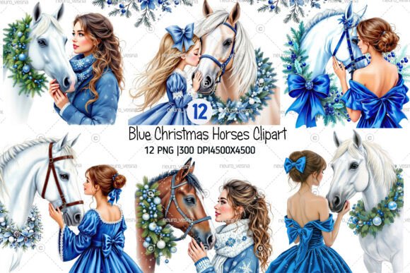 Christmas Girl and Horse Clipart: Brand Review
