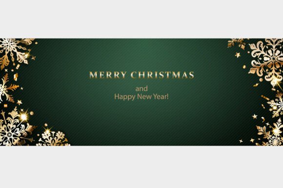 Christmas Illustration with Golden Snow Review