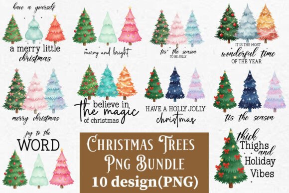 Christmas Tree Sublimation Bundle: Premium Illustrations
