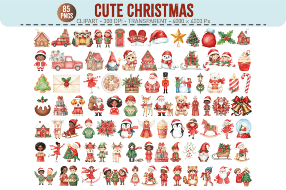 Cute Christmas Clipart: 85 PNG Illustrations Review