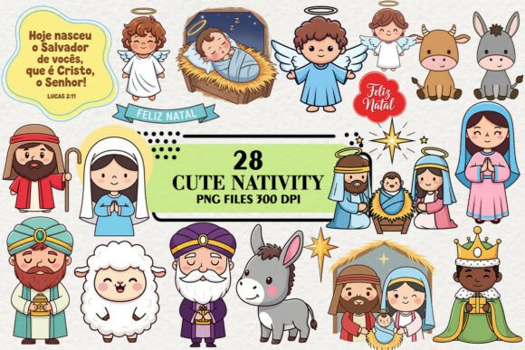Cute Christmas Nativity Clipart: Illustrations Review