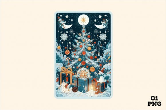 Funny Christmas Tarot Card Illustrations