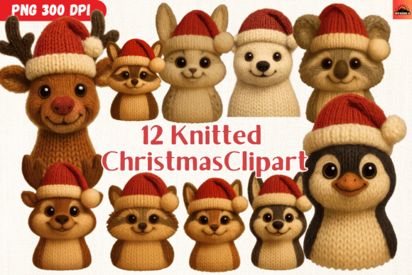 Knitted Christmas Animal Illustrations Review