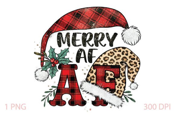 Merry AF Christmas PNG: Bold Illustrations