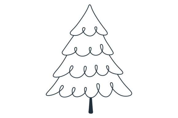 Pine Icon Christmas Tree Doodle Winter Review