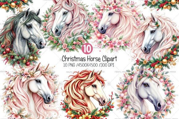 Pink Christmas Horses Clipart: A Designer’s Review