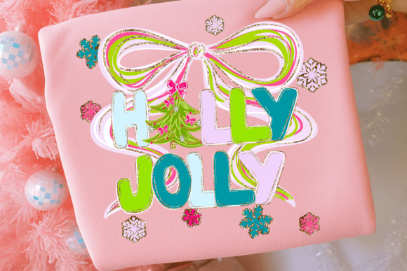 Pink Green Glitter Holly Jolly Christmas Review