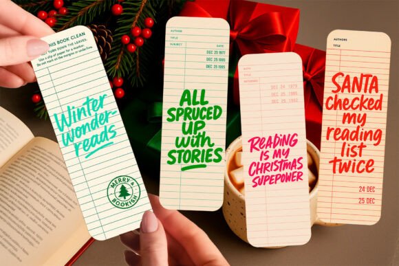 Review: Christmas Retro Library Bookmark PNG & Illustrations
