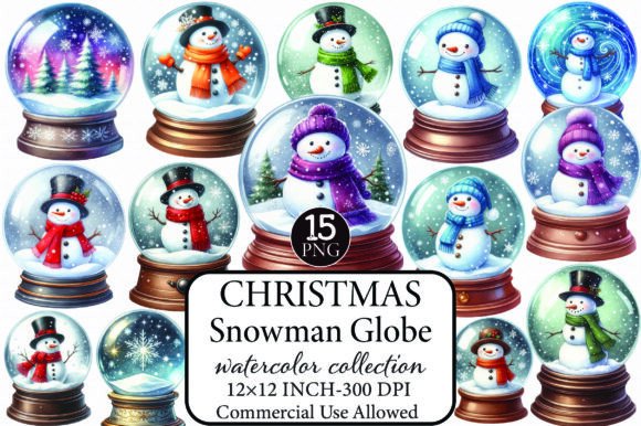 Review: Christmas Snowman Globe Clipart Illustrations