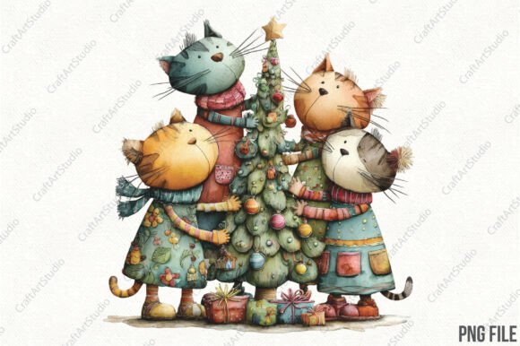 Review: Whimsical Christmas Cats PNG for Holiday Embroidery