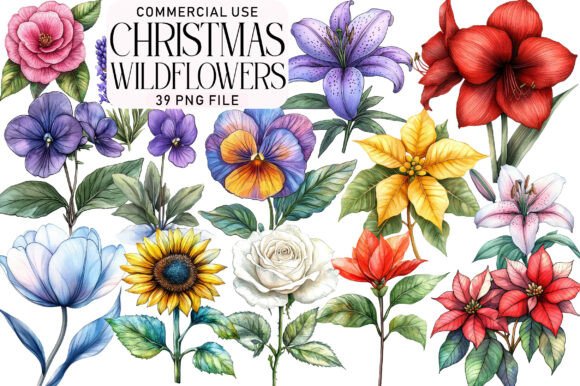 Reviewing Christmas Wildflowers Clipart for Embroidery