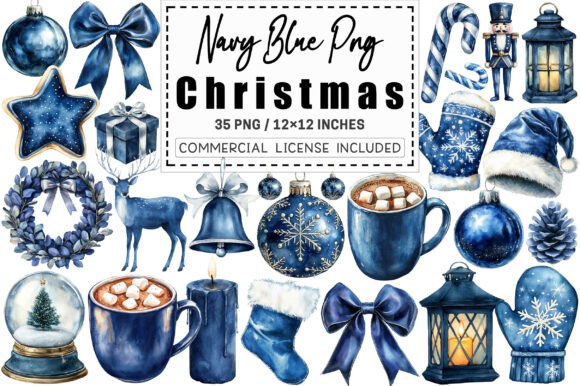 Reviewing Navy Blue Christmas Clipart for Embroidery